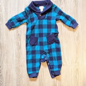 💙 Cat & Jack Buffalo Plaid Blue Romper
